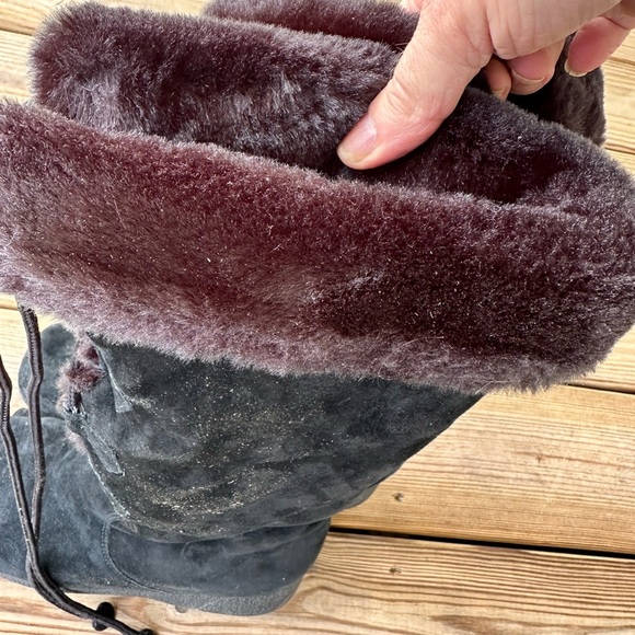 Khombu women’s black fur lined suede boots size 8.5 - Picture 4 of 12